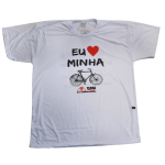 camiseta branca com estampa em serigrafia para brindes, eventos e uniformes Stein´s Malhas